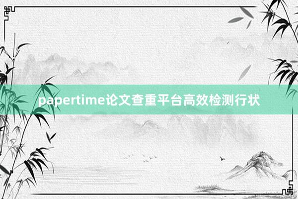 papertime论文查重平台高效检测行状