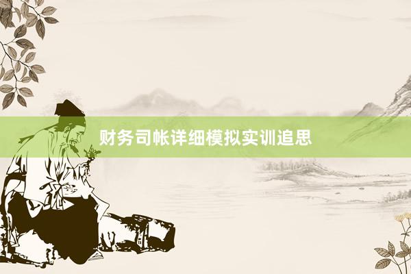 财务司帐详细模拟实训追思